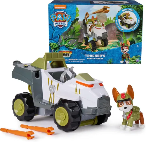 Vista 9 de Paw Patrol Jungle Pups, vehículo Chase Tiger, camión de juguete con figura de acción coleccionable, juguetes para niños y niñas a partir de 3 años