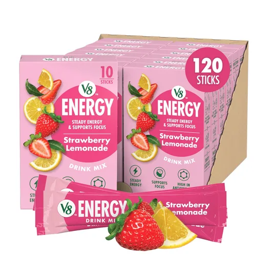 Vista 13 de V8 Energy Peach Mango - Bebida energética en polvo, paquete de 0.10 onzas (10 unidades)