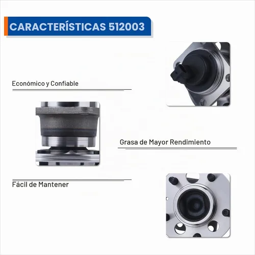 Vista 5 de PAROD Par 512003 Conjunto de cubo de cojinete de rueda trasera