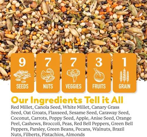 Vista 3 de Dr. Harvey's Increíble mezcla canaria, alimento natural para canarios (4 libras) Mezcla de semillas, frutos secos, frutas y verduras