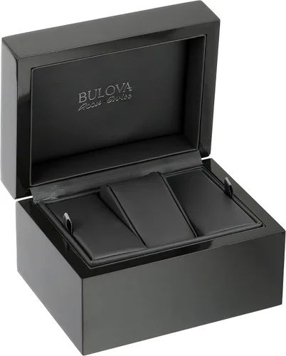 Vista 3 de Bulova Reloj casual automático suizo 'Gemini' de acero inoxidable y cuero marrón para hombre (Modelo 64C105), Negro -, Cronógrafo
