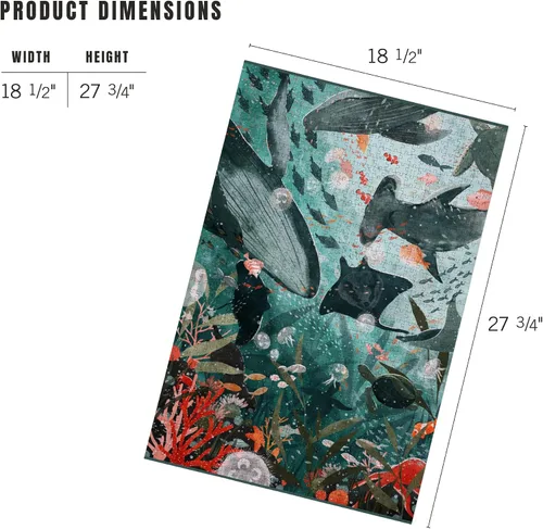 Vista 6 de Lantern Press Under The Sea, rompecabezas de 1000 piezas para adultos, fabricado en Estados Unidos con referencia