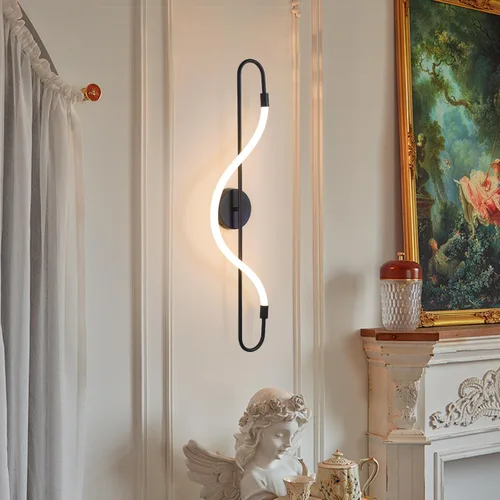 Vista 7 de KCO Lighting Modern - Juego de dos apliques de pared lineales minimalistas, paquete de 2 apliques de pared largos negros, apliques de pared LED