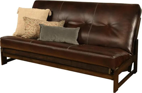 Vista 3 de Kodiak Furniture Aspen - Juego de futón con acabado de moca Reclaim, Oregon Trail Java, completo