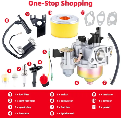 Vista 7 de Carburador GX160 GX200 con kit de ajuste de filtro de aire 17210-ZE1-517 para Honda GX120 GX140 GX 160 GX168 GX200 5HP 5.5HP 6.5HP Motor