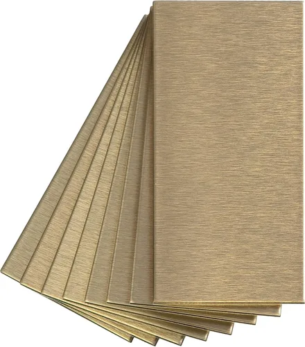 Vista 3 de Aspect azulejos autoadhesivos con acabado metálico y protector para salpicaduras para cocina y baño, 3 x 6 pulgadas.