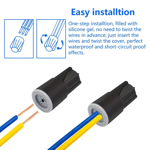 Vista 5 de 36 conectores de cable impermeables para exteriores, terminales de cable eléctrico para exteriores, tapas de tuercas giratorias para luces