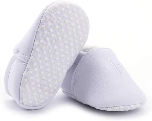 Vista 5 de Zapatos de bautizo de cruz suave para bebés y niños pequeños