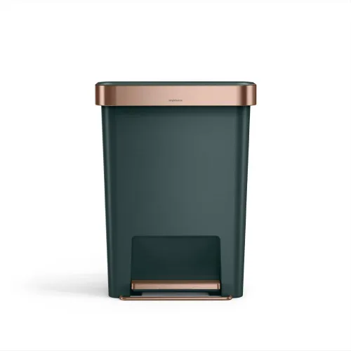 Vista 9 de Simplehuman Bote de basura con pedal híbrido, de 45 litros / 12 galones, rectangular para cocina, con base ancha y estable con pedal de acero