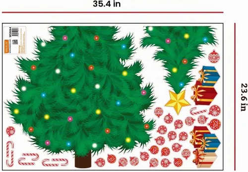 Vista 3 de Decoraciones navideñas para el hogar, calcomanías de pared para interiores, decoración de Feliz Navidad, murales de pared, calcomanías de sala