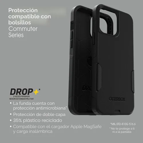 Vista 8 de OtterBox Commuter Series - Funda para iPhone 13 Pro Max y iPhone 12 Pro Max, negro