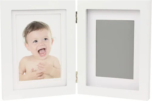 Vista 8 de Kit de manos y huellas de bebé, marco blanco, 2 fotos, marco de fotos para bebés y recuerdo de registro, kit de fundición personalizado para recién