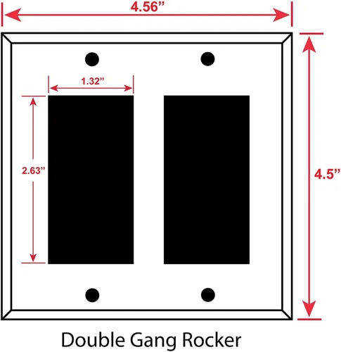 Vista 2 de Art Plates - Placa de interruptor basculante de doble banda (Rocker - GFCI) - Placa de pared - Estampado floral negro - Hecho en Estados Unidos