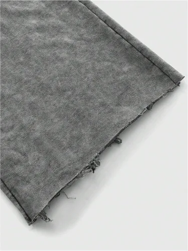 Vista 5 de SOLY HUX Pantalones deportivos holgados Y2k con cordón para hombre Gris oscuro