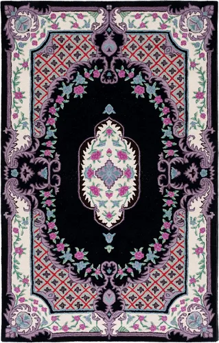 Vista 22 de SAFAVIEH Bellagio Collection - Alfombra decorativa de 2 x 3 pies, azul y rosa, hecha a mano de lana de medallón, ideal para zonas de alto tráfico