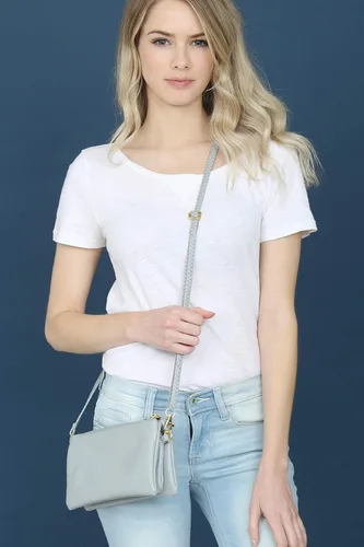 Vista 2 de RIAH FASHION Cartera convertible de cuero vegano - Bolso pequeño para teléfonotarjetas y muñeca desmontablecruzada