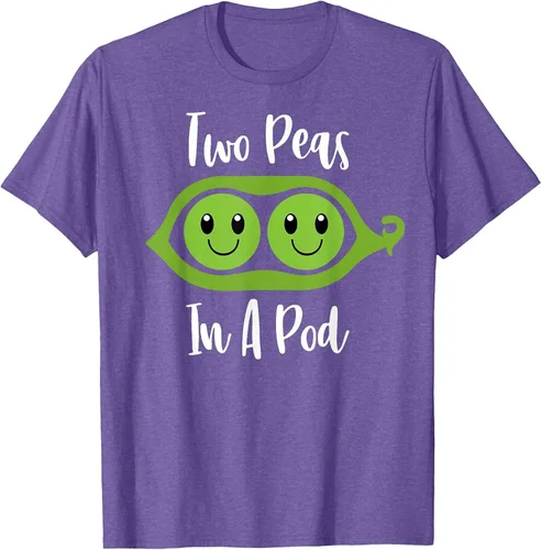Vista 40 de Two Peas in A Pod Couples Matching Best Friend Cute Veg T-Shirt Baby Blue