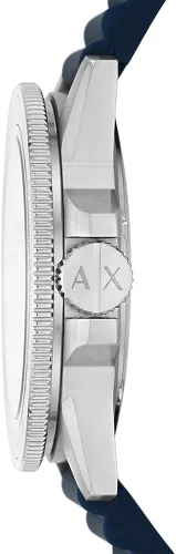 Vista 3 de Armani Exchange Mens Three-Hand Stainless Steel Watch 42mm case size silicone strap