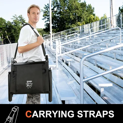 Vista 7 de Asientos acolchados para estadio con respaldo y cojín, silla plegable portátil, asientos plegables para estadio para fútbol, campamento, conciertos