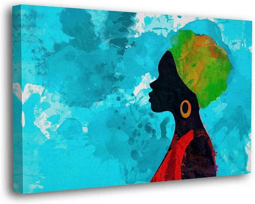 Vista 39 de SpiritualHands Máscaras africanas - Lienzo decorativo para pared, lienzo de dama africana, vibrante arte de pared africano hecho a mano