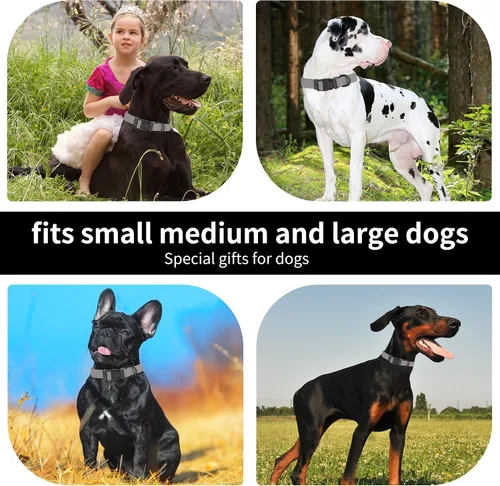 Vista 4 de lynxking Collar de perro suave acolchado transpirable de algodón sólido fuerte ajustable collar para mascotas para cachorros pequeños