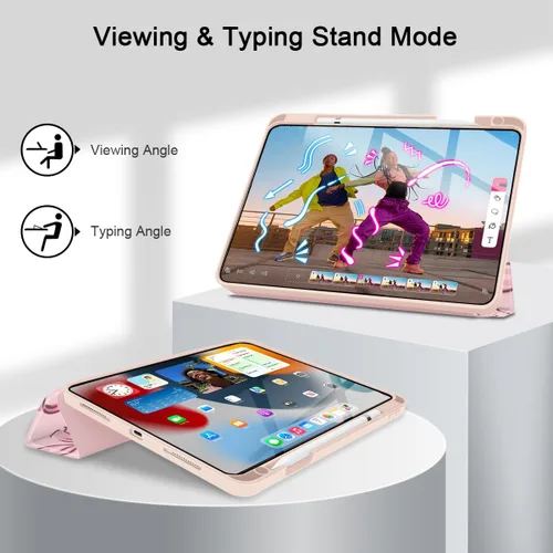 Vista 7 de Mektron Funda compatible con iPad Pro de 12.9" M2 2022 de 12.9 pulgadas, 6ª/5ª/4ª/3ª generación 2021 2020 2018, funda para tableta con cubierta