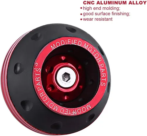 Vista 3 de Keenso - Protector de choque de rueda de aluminio CNC para la mayoría de motocicletas, motocicletas, ciclomotores, scooters (rojo)