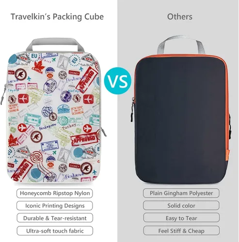 Vista 2 de Travelkin - Cubos de compresión para viajes artículos esenciales de viaje para maleta organizador de embalaje para viajes
