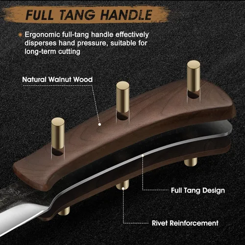 Vista 3 de HOSHANHO Juego de 6 cuchillos para carne, ultra afilados de 4.5 pulgadas, no dentados, de acero de alto carbono, forjados a mano con mango de madera