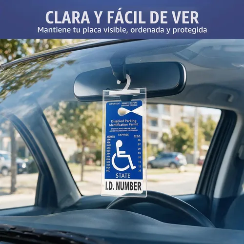 Vista 5 de LotFancy Soporte para Placa de Discapacitado para Auto, Paquete de 3, Soporte para Letrero de Permiso de Estacionamiento para Discapacitados