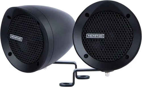 Vista 2 de Memphis MXABMB2 - Sistema de 2 altavoces de montaje en barra con amplificador, color negro