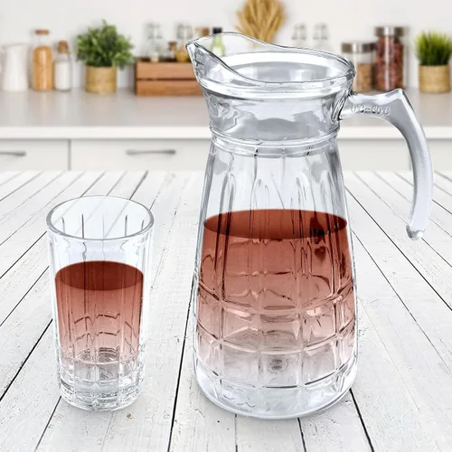 Vista 7 de Gibson Home Jewelite - Juego de jarra y vaso de cristal