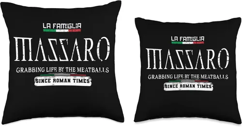Vista 3 de Italia La Famiglia Family & Country Italia La Famiglia Massaro Grabbing Life by The Meatballs - Almohada de 16 x 16 pulgadas, multicolor