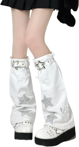 Vista 21 de Sexybody Calentadores de piernas para mujer, Y2K Kawaii con estampado de araña, gótico, Harajuku, Lolita, elegantes y bonitos, calcetines japoneses