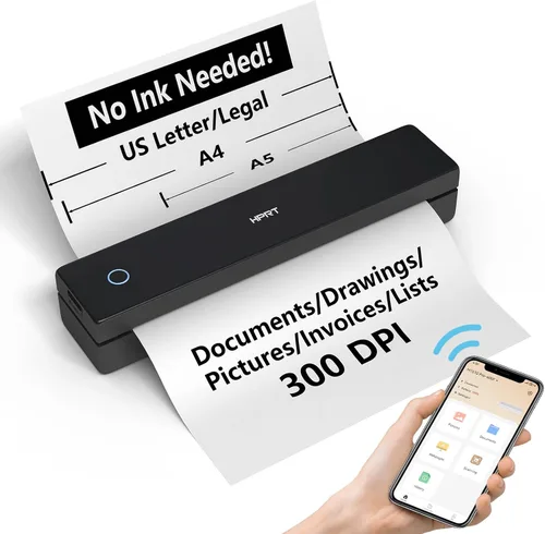 Vista 13 de HPRT MT610 Inkless Portable Thermal Printerr for Travel, Supports Thermal Paper & Labels, Multi-User Bluetooth, Compatible with iOS/Android/Laptop