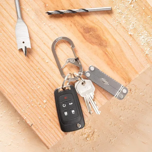 Vista 10 de Nite IZE G-Series SlideLock #4 Mosquetón de doble cámara, llavero de mosquetón de doble seguridad