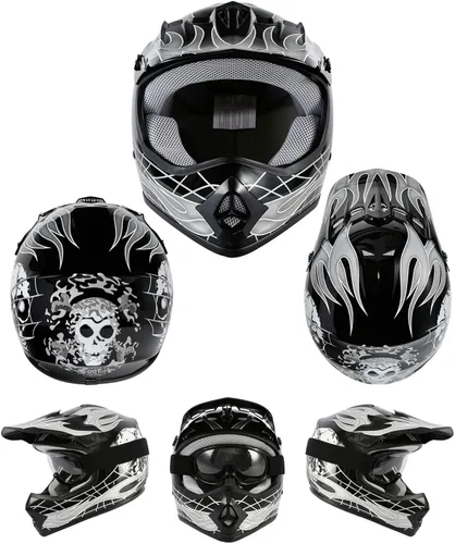 Vista 9 de TCT-MOTORPARTS DOT - Casco de motocross para niños y jóvenes, casco de cara completa para motocross, ATV, todoterreno, casco de cuatro ruedas
