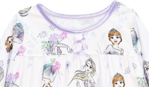 Vista 3 de Disney Camisón de Frozen para niñas, hermanas florales, talla 8, Floral