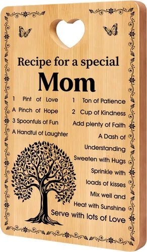 Vista 9 de Regalo para hija, tabla de cortar decorativa de bambú, regalos de cocina para tablas de quesos de Navidad, regalo único de cumpleaños, tabla