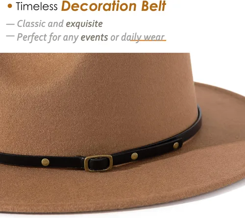 Vista 3 de Lisianthus - Sombrero con cinta con hebilla de ajuste, para mujer, modelo Fedora
