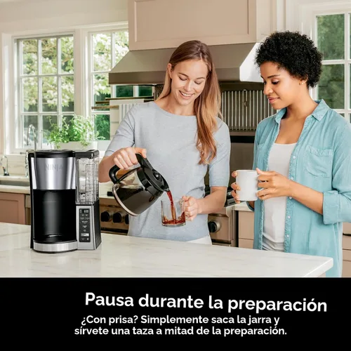 Vista 6 de Ninja Cafetera programable de 12 tazas, 2 estilos de preparación, plato caliente ajustable, depósito de agua de 60 onzas, preparación retardada