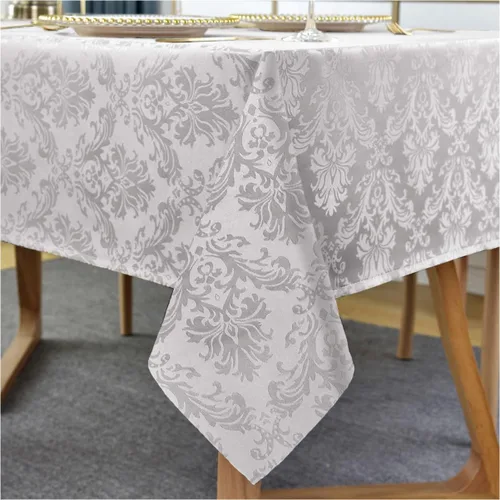 Vista 17 de SASTYBALE - Mantel rectangular de 52 x 52 pulgadas de damasco beige crema, diseño jacquard, resistente a las salpicaduras, a las arrugas