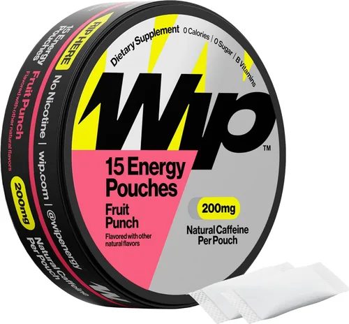 Vista 9 de Wip Bolsas energéticas, mezcla sin azúcar con 200 mg de cafeína natural, vitaminas B, minerales y L teanina para apoyo energético, preentrenamiento