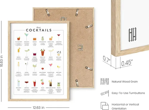 Vista 3 de RipGrip Impresión artística de pared de mixología de cóctel para bar, con temática de barra de alcohol, cocina, hogar, oficina, apartamento
