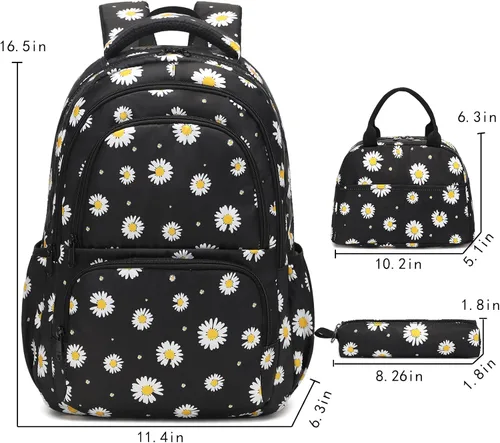 Vista 2 de Sunborls Mochila para niñas, adolescentes y niñas, ligera, de alta capacidad, regalos escolares