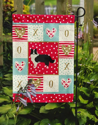 Vista 3 de Caroline's Treasures CK5912GF Bandera de jardín con texto en inglés "Border Collie", bandera decorativa para patio exterior, obras de arte