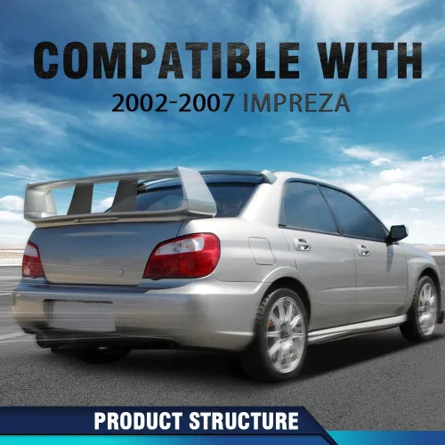 Vista 2 de PIT66 2 piezas de alerón Stiffi de apoyo/rally, compatible con Subaru Impreza WRX STi 2002 2003 2004 2005 2006 2007