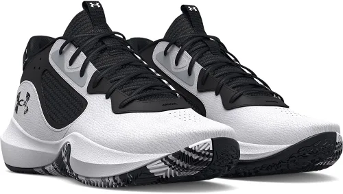 Vista 4 de Under Armour Lockdown 6 - Tenis de baloncesto unisex para adultos, Negro, marrón, blanco o gris