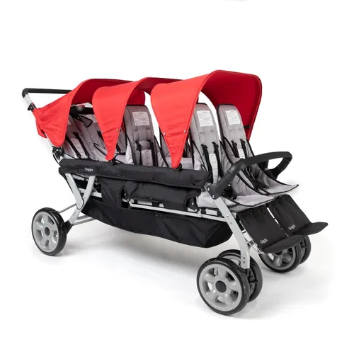 Vista 10 de Gaggle Jamboree - Cochecito plegable para niños de 6 asientos, color negro
