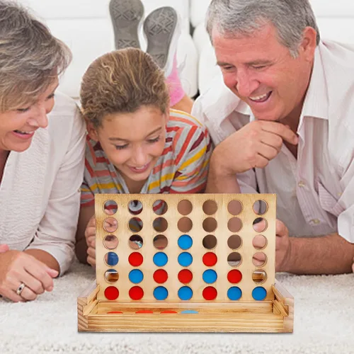 Vista 9 de Glintoper Set de Juego de Mesa Shut The Box y 4 en fila, Juego Clásico de Dados de Madera con Números y Alinea 4 para Niños y Familia, Decoración